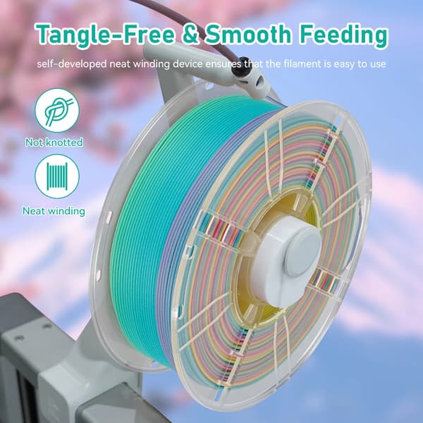 3D-print filament, multicolor effekt, mat finish,1KG