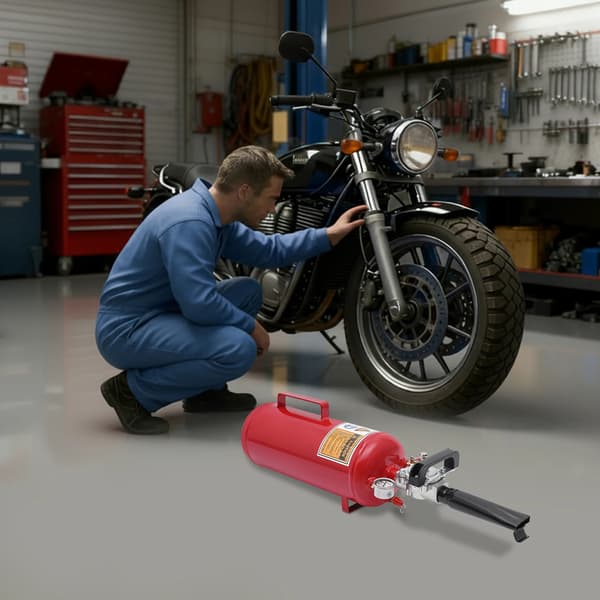 Däckblåsare Inflator, 8L Kapacitet, 145PSI Max Tryck,Röd
