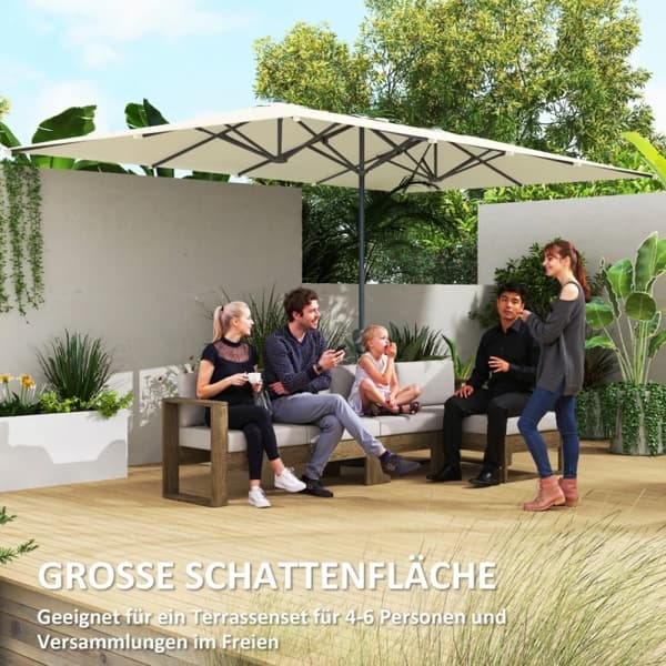 Solskyddsparaply, UV-skydd 50+, Vindresistent design,Beige