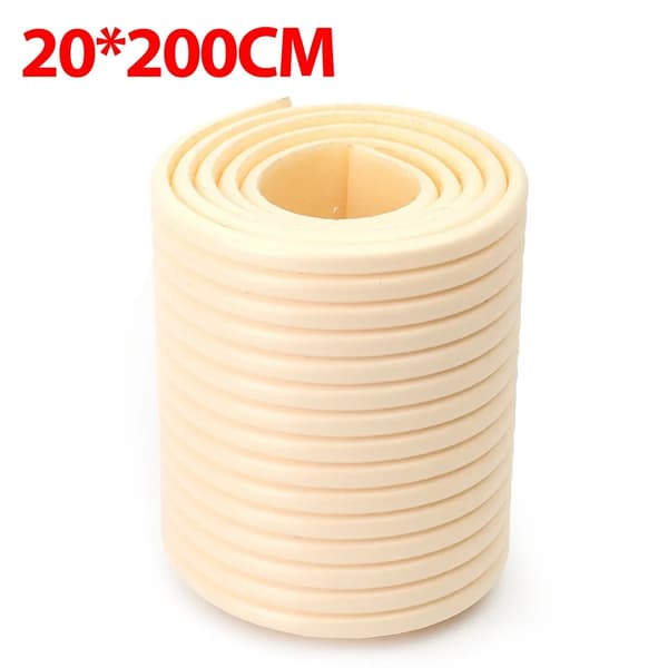 3D Anti-Kollisionsstrimmel, Blød Polstring, Selvklæbende,5Ruller (10M), Beige