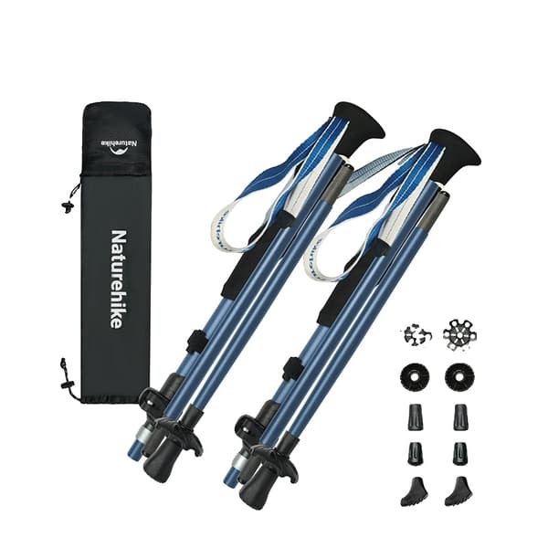 Trekkingstav, Letvægts, Justerbar Længde,PRO Black S 2pcs