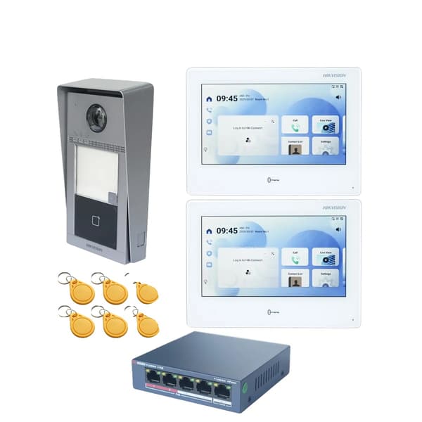 Intercomsystem, Handsfreekommunikation, Högupplöst Video,1btn Yta 2Skärm