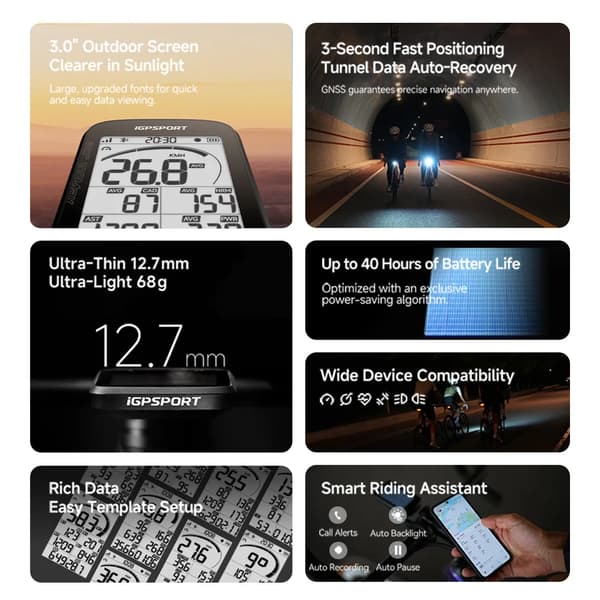 GPS Cykeldator, Vattentät, Lång Batteritid, BSC100Max