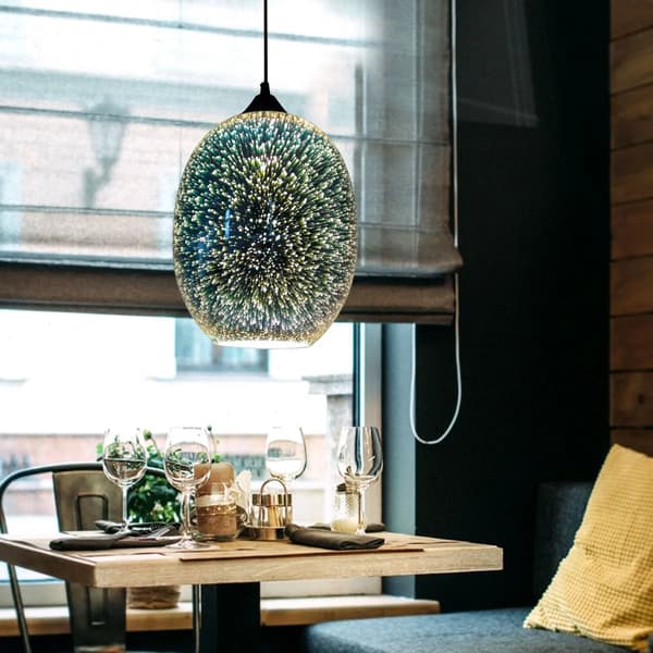 Krona, 3D Glasdesign, Justerbar Höjd,Silver