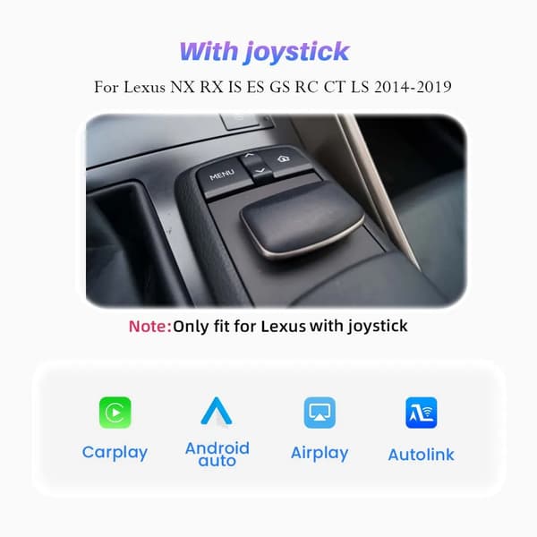 Trådløs CarPlay-interface, Bluetooth-forbindelse, Nem installation,Med joystick