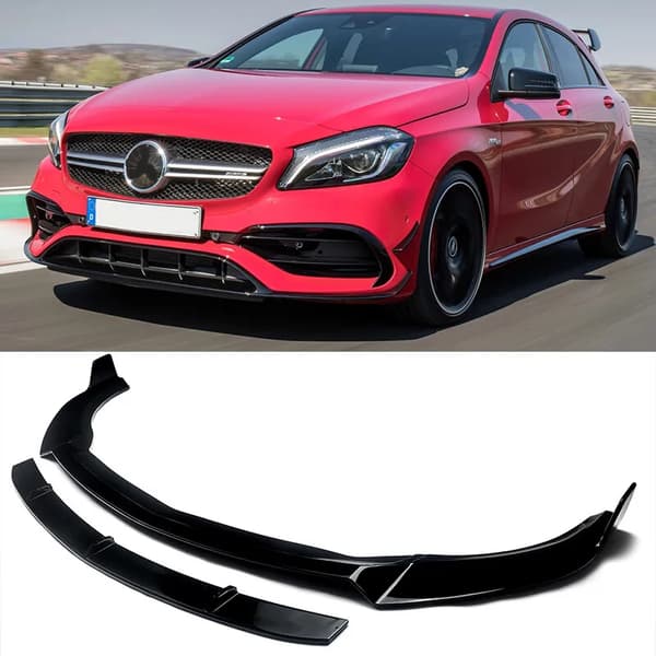 Front Splitter Lip, AMG Stil, Front Bumper Kompatibilitet,glans sort