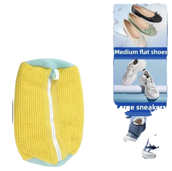 Sko Taske, Kraftig Mesh, Anti-Slid Beskyttelse,GUL, 4PC