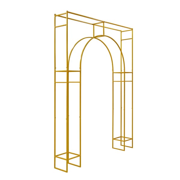 Bröllopsbåge Bakgrundsställ, Hållbar Metallkonstruktion, Elegant Design,Guld