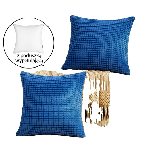 Pudebetræk, Blødt Materiale, Firkantet Form,YL-kzblue-2pc