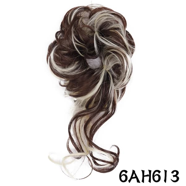 Syntetisk Lockig Chignon, Elastisk Band, Lätt att Använda,6AH613