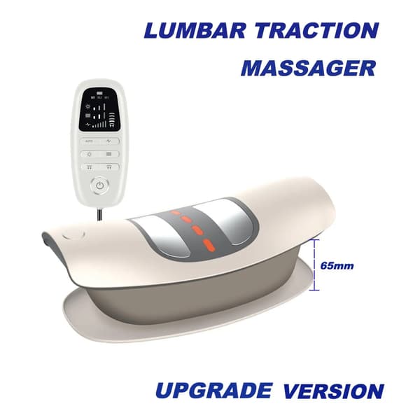 Rygstrækker, Justerbar Træk, Varme Massage,Beige