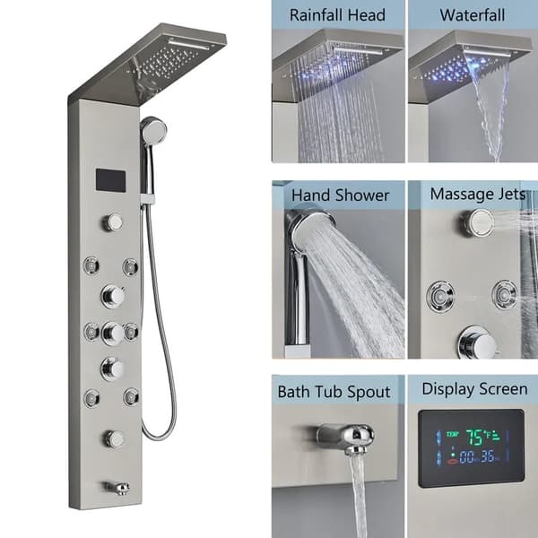 Bruserpanel, Digital Skærm, Kropsmassage Jetstråler,Børstet 8009