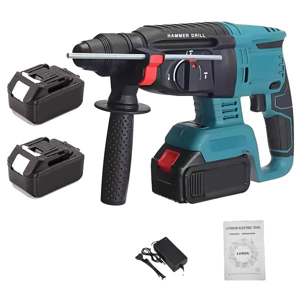 Rotary Hammer Drill, Sladdlös, Borstlös Motor,2st Batteri