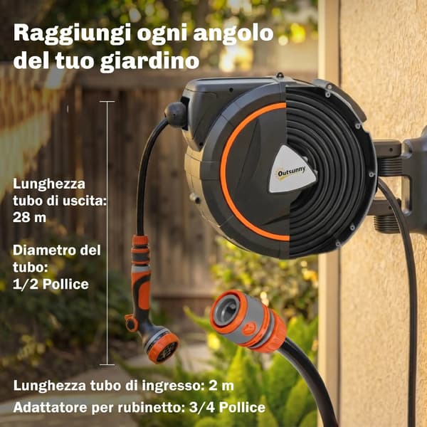 Havevogn, 12 Sprøjteindstillinger, Automatisk Låsesystem,sort