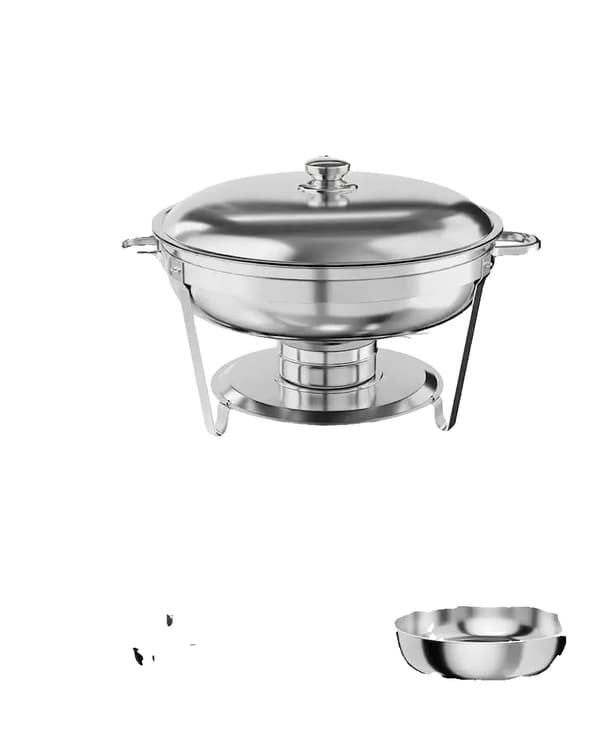 Chafing Dish Sæt, Rustfrit Stål, 4.7L Kapacitet,Fire-delt sæt