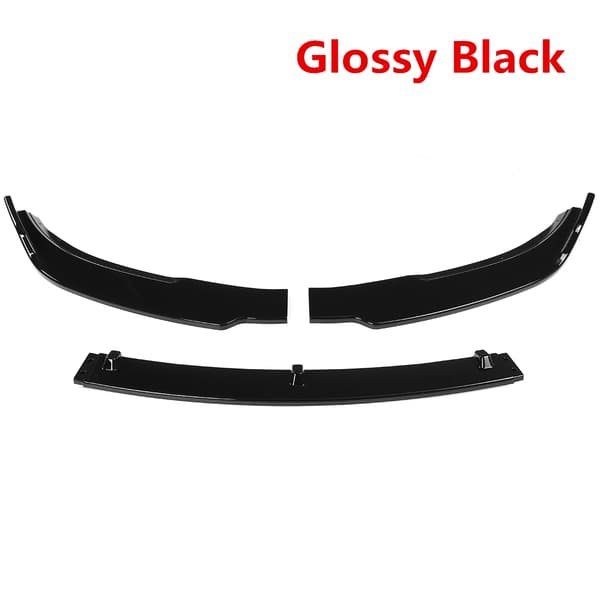 Front Bumper Lip Body Kit Spoiler, Tilpasset, Holdbart ABS Plastik,Glansende Sort