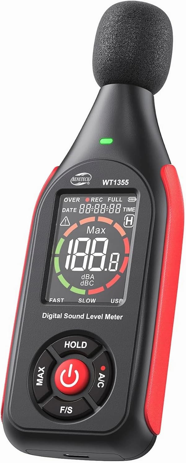 Sonometer, 30-130 dB mätområde, USB datainsamling,svart