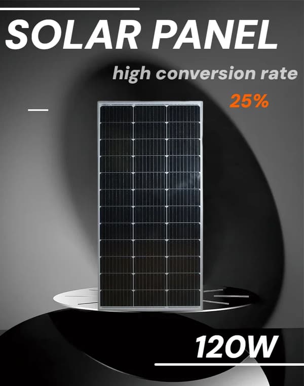 Solpanel, Hållbar Konstruktion, Hög Effektivitet,120W   1ST
