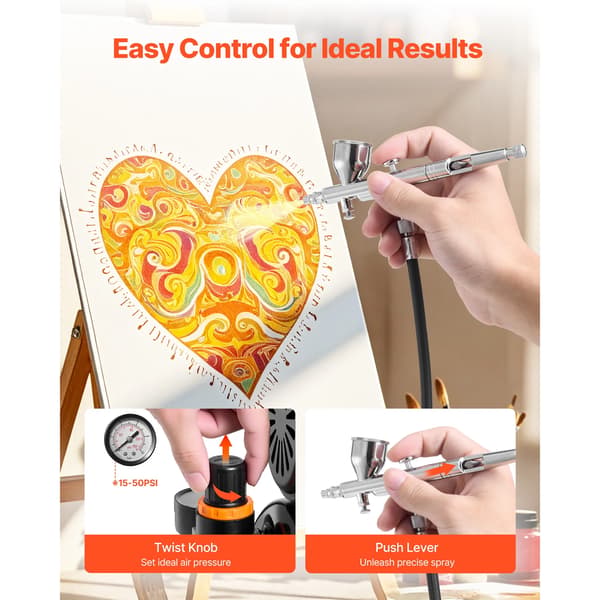 Airbrush-set, dubbelverkande, justerbar tryckkontroll,Typ 1