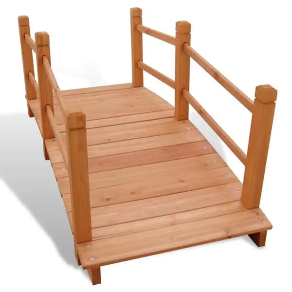Havebro, Holdbart Træ, Klassisk Bue Design,Brun