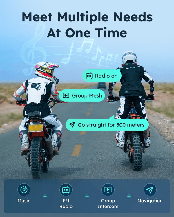 Motorcykel Intercom, Stemmestyring, HD Lyd,1PC S1