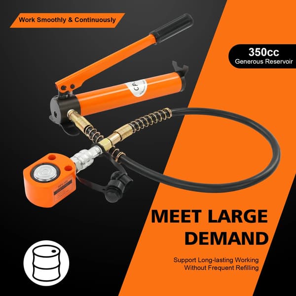 Hydraulisk Ramjack, 10 Tons Lastkapacitet, Manuell Pump,Orange
