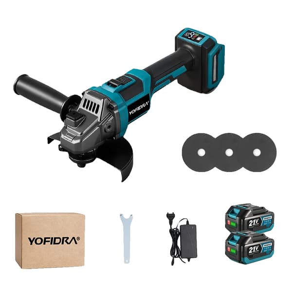 Vinkelslip, Borstlös motor, Hög hastighet, 2xBatteriset