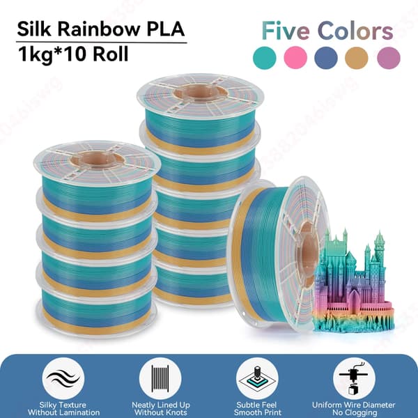 3D-skrivarfilament, PLA-material, flerfärgad gradient,Stil A 10KG