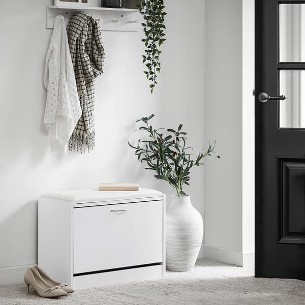 Sko bænk, robust konstruktion, pladsbesparende design,HVID