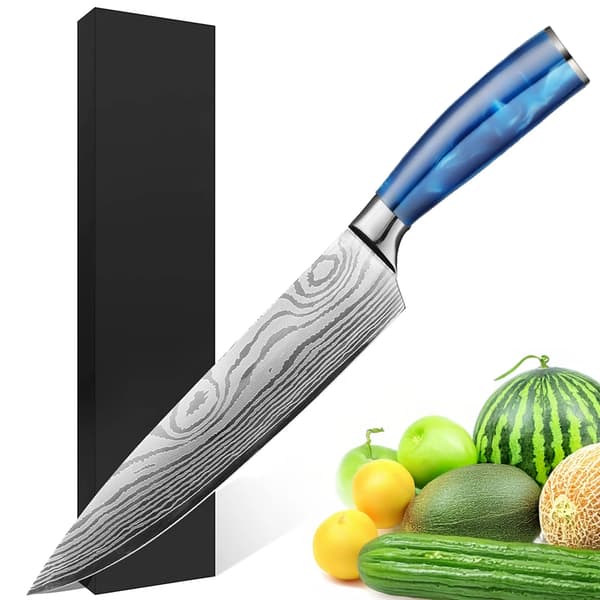 Kökskniv, Ergonomisk Design, Precision Skärning,Blå