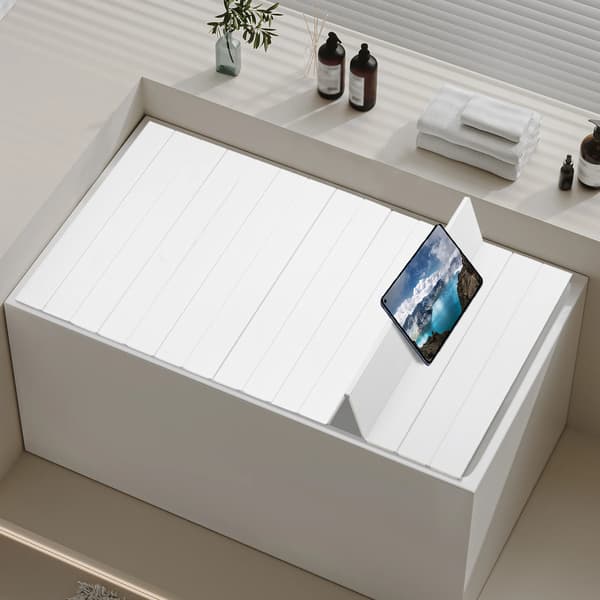 Badekar Tray, Foldbart Design, Skridsikker Overflade,HVID