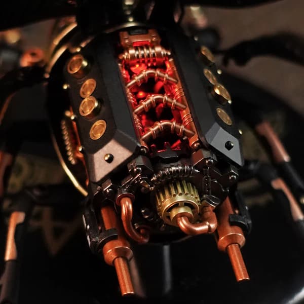 Samlingsmodel, Steampunk Design, LED Lysfunktion,Gylden Mønt Skildpadde
