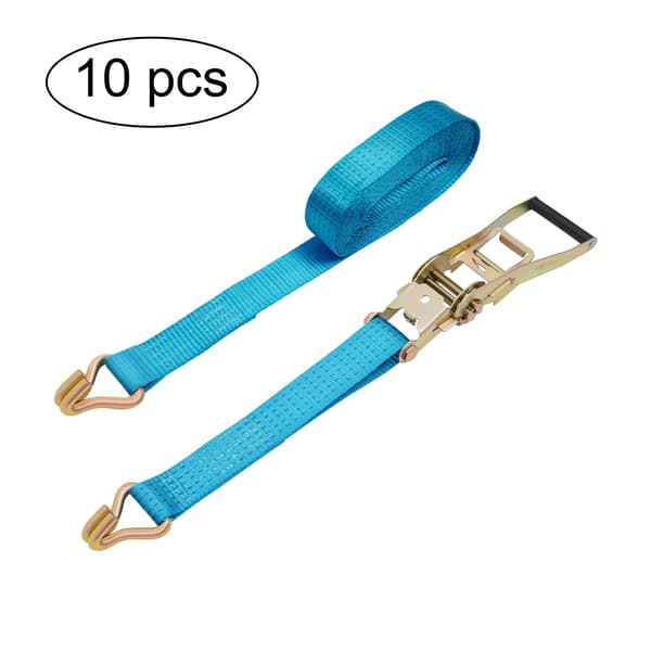 Lastebindingstropper, Polyester Materiale, 5 cm Bredde, 10 Stykker, Belastningskapacitet 2500 kg, Blå Farve