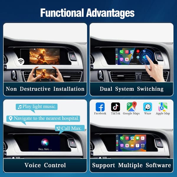 CarPlay-grænseflade, smartphone-forbindelse, forbedret lydkvalitet,For mmi 3g