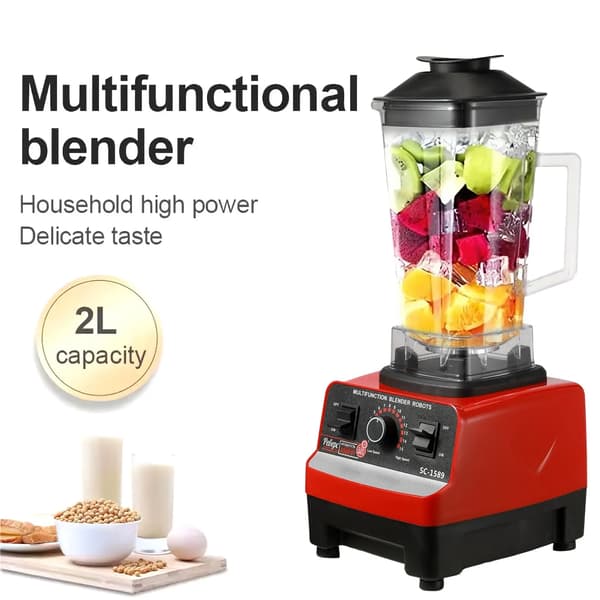 Blender, 2000W Motor, Självrengöringsfunktion,2L