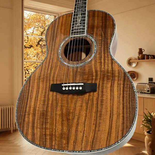 Gitarr, KOA-kropp, Ebenholtsgrepp,Brun