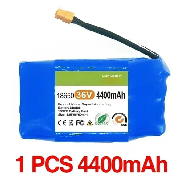 Uppladdningsbart litiumjonbatteri, 12000mAh kapacitet, 36V spänning,4400mAh