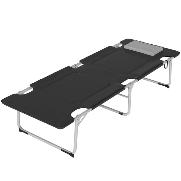 Campingbed, Lättviktsdesign, Robust Stålram,armégrön