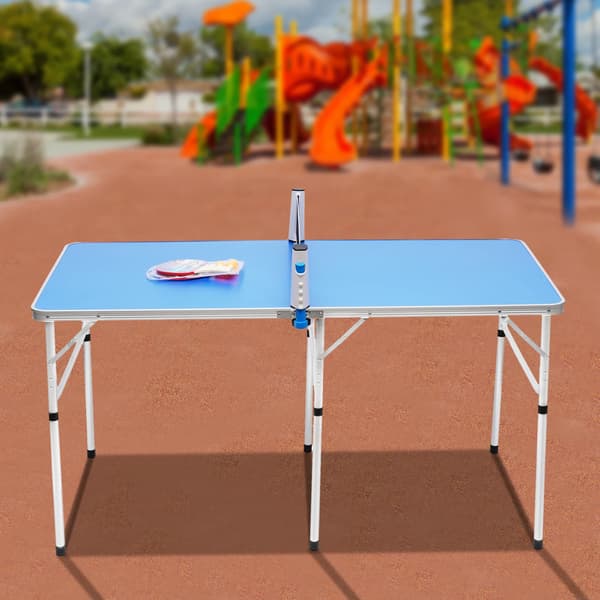 Ping Pong Bord, Foldbart, Fuld Sæt Inkluderet,Blå