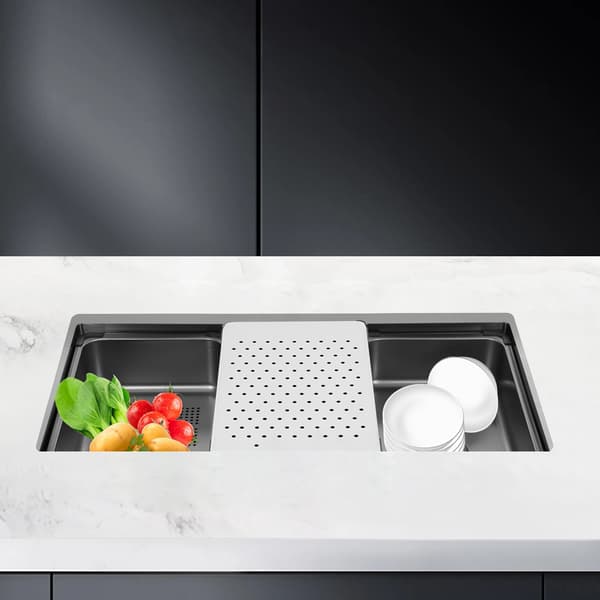 Køkkenvask, Rustfrit Stål 304, 30 x 18 x 9 tommer, Enkelt Skål, Rektangulær, Over Bordplade
