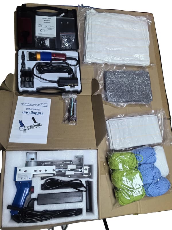Tufting Gun Set, 2-i-1 Klipp & Loop Pile, Komplett Kit,full set