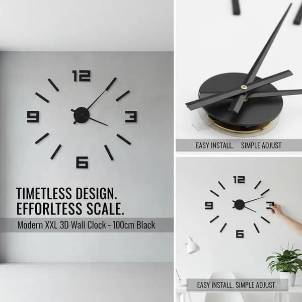 Vægur, Moderne Design, Stille Bevægelse,Sort