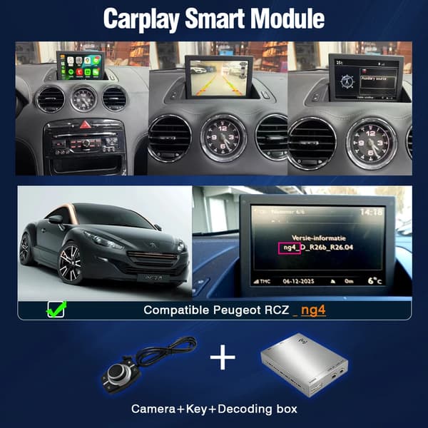 Trådløs CarPlay Android Auto, Kamerastøtte, Brugervenligt Interface,ng4