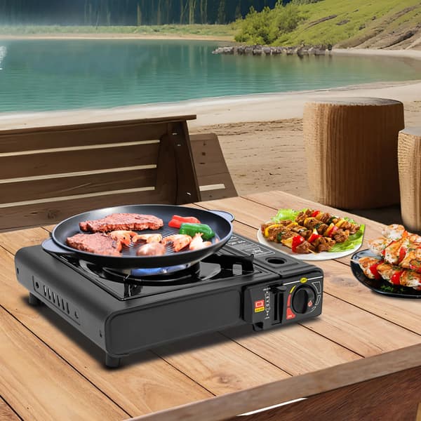 Campinggrill, Bærbar Design, Nem Tænding,sort