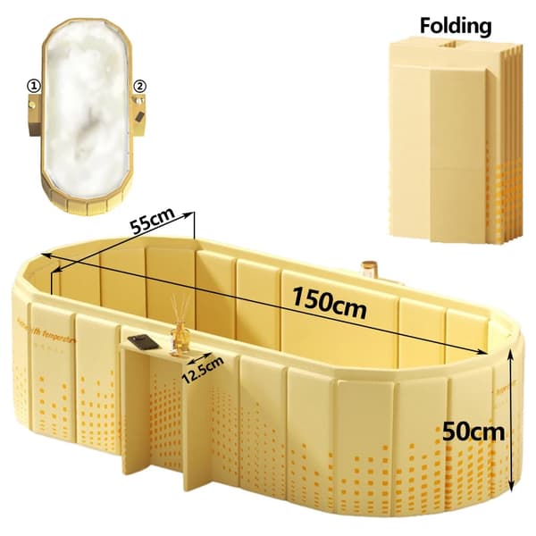 Badkar, Fällbar Design, Portabel Avkoppling,Gul 1.5m
