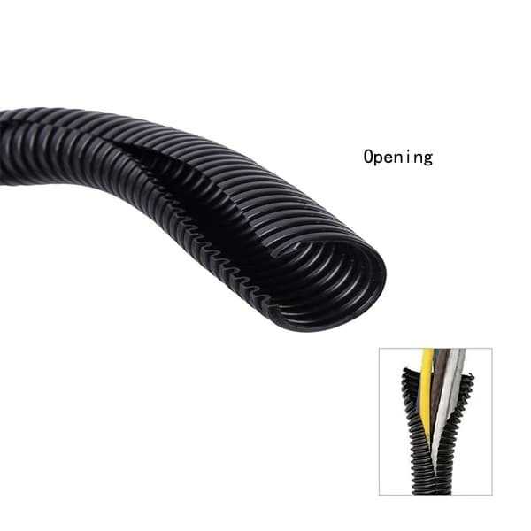 Bølgeformet Rør, Varmebestandig, Ledningsstyring,OD. 10mm, e-ring-a, 6 meter