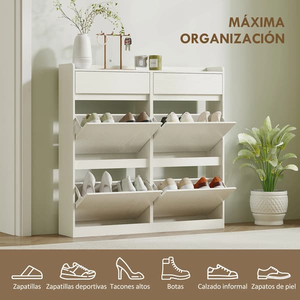 Sko Rack, Pladsbesparende Design, Moderne Æstetik,HVID