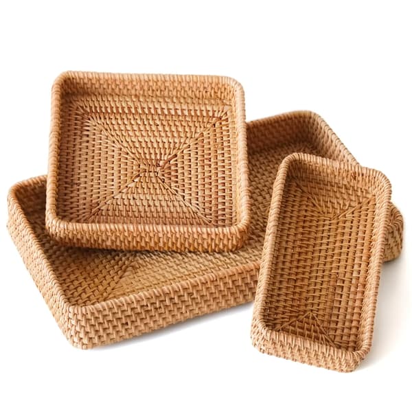 Opbevaringskurv, Bambusmateriale, Alsidig Design,Sæt