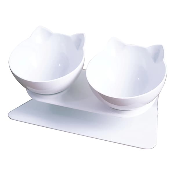 Hundskål, lutande design, stor kapacitet,VIT
