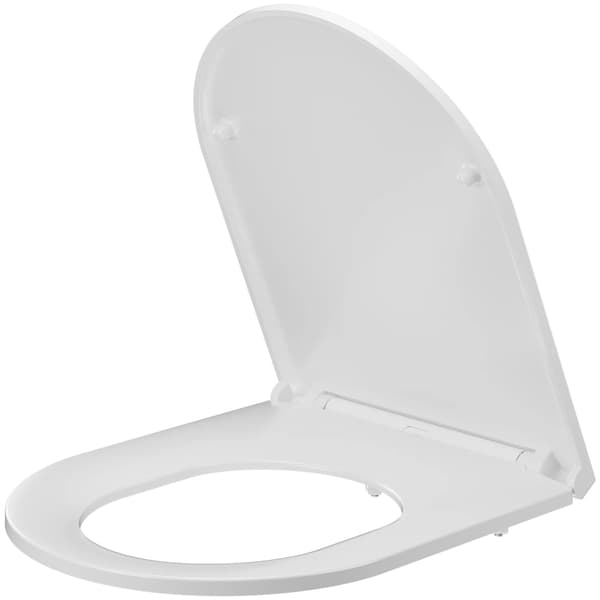 Toalettsits, Hållbar Duroplast, Ergonomisk Design,Vit, D-form